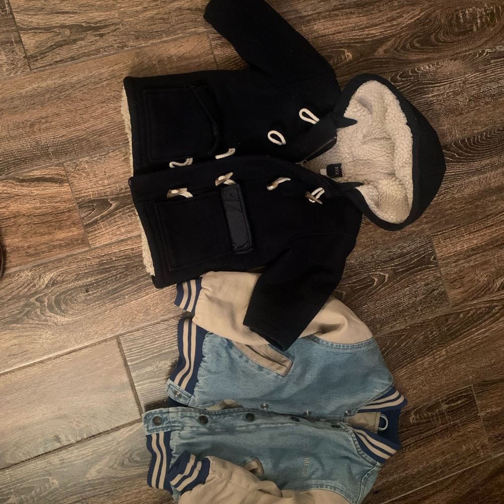 Baby Gap Hooded Coat and Stone Mesa Blue Varsity Jacket Set